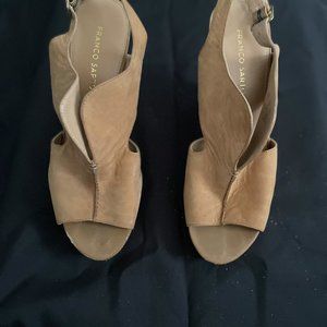 Franco Sarto Cork and Suede Sandals
